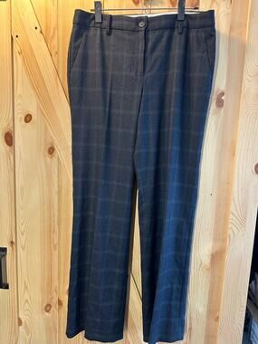 Talbots Windsor Dress Pants Size 10 NWT Gray Plaid Lined Career Trouser